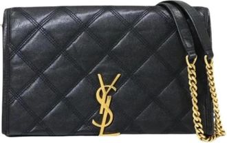 Saint Laurent Pre-owned Cross Body Bags, female, Black, Size: ONE SIZE Pre-owned Chain/Shoulder wallet