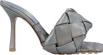 Bottega Veneta Leather heels - Dames - Muiltjes - Grijs - 36 EU - Schoenen