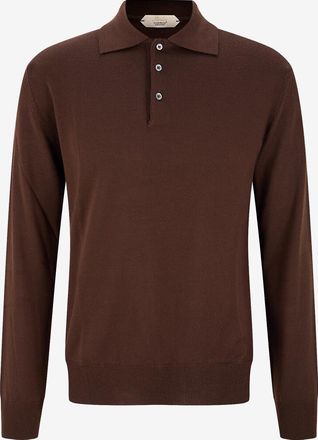 Aur&eacute;lien Gekn&ouml;pfter Polo-Pullover aus extrafeiner Merinowolle Cashwool