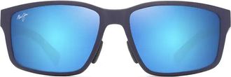 Maui Jim Matte Blue Walewaha AF Acetate Rectangular Sunglasses
