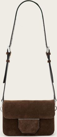 AllSaints Cow Leather Jupiter Suede Crossbody Bag, Size: One Size