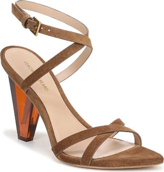 Veronica Beard Lanaya Ankle Strap Pointed Toe Sandal in Chestnut Brown at Nordstrom, Size 6.5