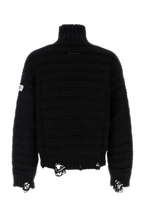Maison Margiela Distressed Virgin Wool and Acrylic Sweater - Black