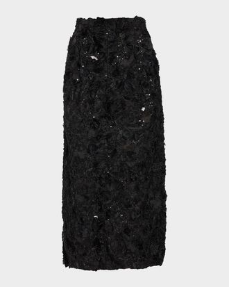Prabal Gurung Embellished Deconstructed Organza Maxi Skirt