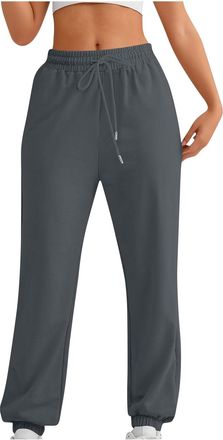 Generic Ladies Jogging Bottoms Womens Tracksuit Bottoms Cuffed Fleece Lined Straight Leg Jogger Size 18 Stretchy Trousers for Women UK Ladies Wide Leg Trouser