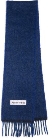 Acne Studios Valley Fringe Scarf in Dark Navy/Black at Nordstrom
