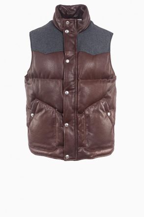 Brunello Cucinelli Brown Leather Mens Jacket