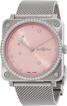 Bell & Ross Pink Diamond Eagle Quartz Pink Dial Ladies Watch BRS-EP-ST-LGD/SST