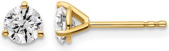Diamond2Deal 14k Gold 7/8 ct Round Lab Grown Diamond Stud Earrings VS Clarity, D-E Color