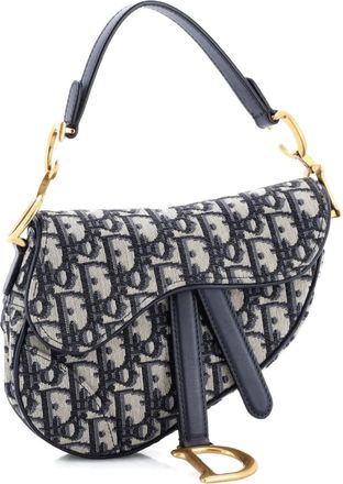 Dior Saddle Handbag Oblique Canvas Mini shoulder bag - Blu
