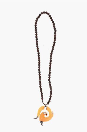Dsquared2 Wood Necklace FLAMES with Maxi Resin Pendant size Unica