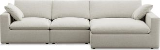 Castlery Modular Customized Wide Chaise Sectional Sofa with Machine Washable Covers and Feather-filled Cushions - Cream by Castlery