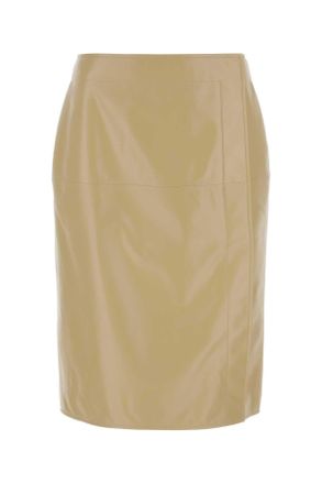 Bottega Veneta Beige Leren Rok