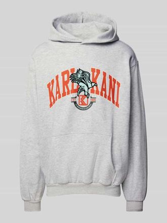 Karl Kani Hoodie mit Label-Print in Hellgrau Melange, Gr&ouml;&szlig;e M