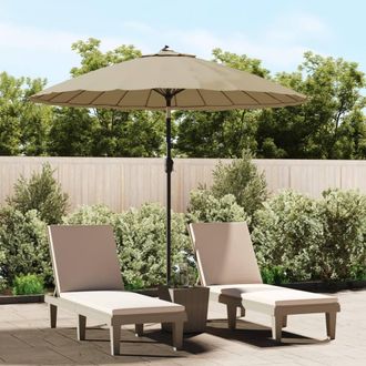 Berkfield Home Outdoor Parasol with Aluminium Pole 270 cm Taupe in Beige