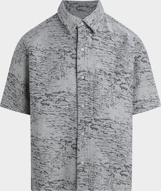 Hudson Mens Two-Tone Cropped Sport Shirt