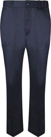 Moncler Chino Broeken met Elastische Tailleband - Heren - Chinos - Blauw - L - Katoen - Broeken