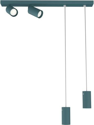 Lumicom Hybrid plaf/sosp, 4X GU10, max 33W, metallo, blu mediterraneo, D.6cm - Lumicom