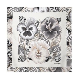Ferragamo Silky Scarves, female, Multicolor, Size: ONE SIZE Printed Silk Foulard
