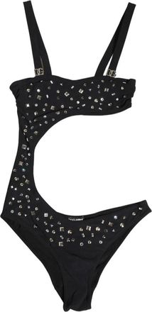 Dolce & Gabbana Badmode, Dames, Zwart, S, Nylon, Bandeau One Piece
