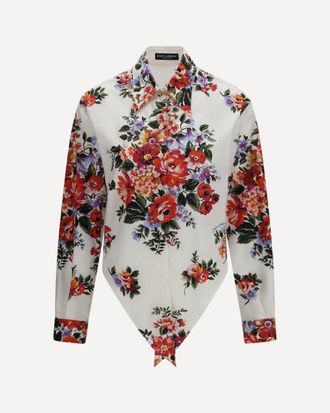 Dolce & Gabbana Cotton Shirt with bouquet print Female 42