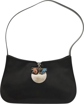 Ferragamo Gancini Black Leather Shoulder Bag (Pre-Owned)