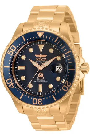 Invicta Grand Diver 33316 Heren Horloge - Automatisch Uurwerk - Roestvrij Staal met blauwe Wijzerplaat - 47mm