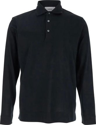 Lardini Polo in seta e cotone - Nero