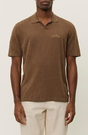 Les Deux Emmanuel Linen & Cotton Johnny Collar Polo in Cub at Nordstrom Rack, Size Xx-Large