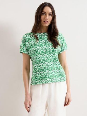 Phase Eight Suzie Short Sleeve Boat Neck Top in Green at Nordstrom, Size 12