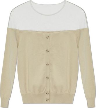 Maison Margiela Top met een Transparant Bovenstuk - Dames - Vesten - Beige - XS - Katoen - Truien & Vesten