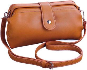 Generic Premium Leather Retro Handmade Doctor Bag Langrents Retro Crossbody Bag Langrents Handbags Langrents Purse (Brown)