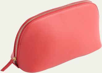 Royce Leather Monogrammed Large Leather Cosmetic Bag