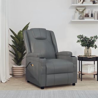 vidaXL Reblinquinable Masaje El&eacute;ctrico Arte De Cuero De Sill&oacute;n. Antracita - 229820