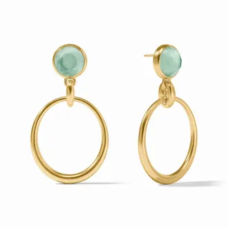 Julie Vos Womens Laguna Statement Earring In Iridescent Aquamarine Blue