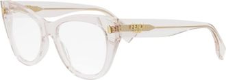 Fendi Roma Rose Round Bril - unisex - Brillen - Roze - 53 MM - Accessoires