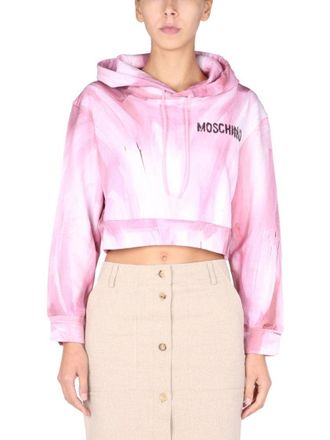 Moschino Art Theme Cropped Sweatshirt