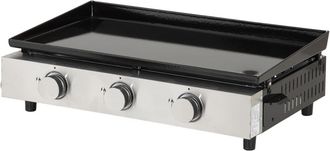 Happy Garden Plancha de gas 3 quemadores 6 kW en acero esmaltado