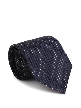 Ermenegildo Zegna geometric-pattern silk tie - men - Silk - One Size - Blue