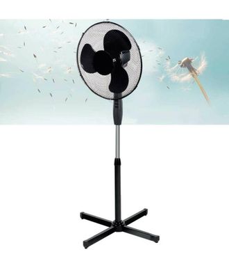 Trade Shop Trade Shop - Ventilador De Columna Independiente 45w Palas 40cm 3 Velocidades Altura Regulable Negro