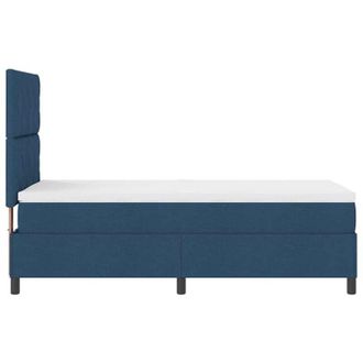 vidaXL Cama Tipo Box Spring Con Cabecera Azul 100 X 200 Cm Tela Vidaxl