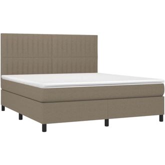 vidaXL Vidaxl - Cama Box Spring Con Colch&oacute;n Tela Gris Taupe 160x200 Cm