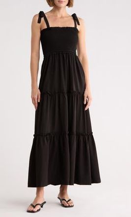 LBLC The Label Darla Smocked Maxi Dress in Black at Nordstrom Rack, Size X-Small
