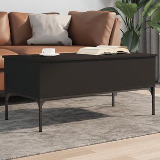 vidaXL Vidaxl - Mesa De Centro Madera De Ingenier&iacute;a Y Metal Negro 100x50x45 Cm