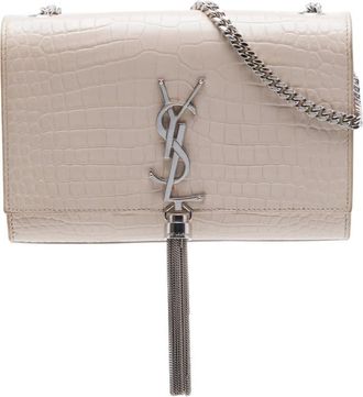 Saint Laurent Pre-owned Saint Laurent Medium Croc Embossed Leather Monogram Kate Tassel Crossbody Ladies R9WDUFG8BYBDP6R5