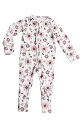 Kindred Bravely Zip Up Baby Pajamas in Twilight Floral at Nordstrom, Size Newborn