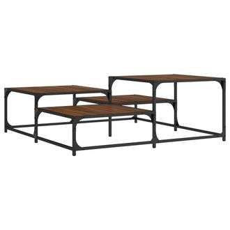 vidaXL Vidaxl - Mesa De Centro Madera De Ingenier&iacute;a Roble Marr&oacute;n 107x107x40 Cm