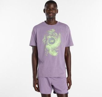 New Balance Hombre Vortex Performance T-Shirt en P&uacute;rpura, Poli&eacute;ster, Talla 2XL