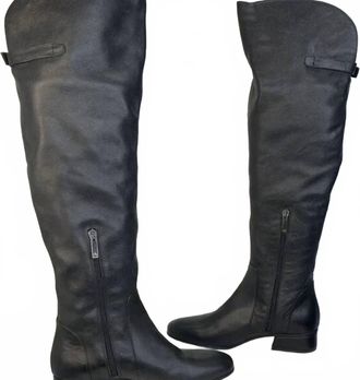 Aquatalia Womens Leather Knee High Riding Boots In Black