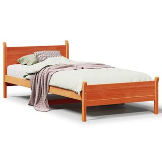 Berkfield Home Bed Frame without Mattress Wax Brown 100x200 cm Solid Wood Pine